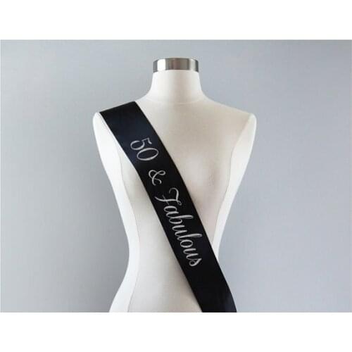 Birthday Fabulous 50th Birthday Gift Idea for Women Custom Personalized Sashes Custom color and lettering wedding Party Sash