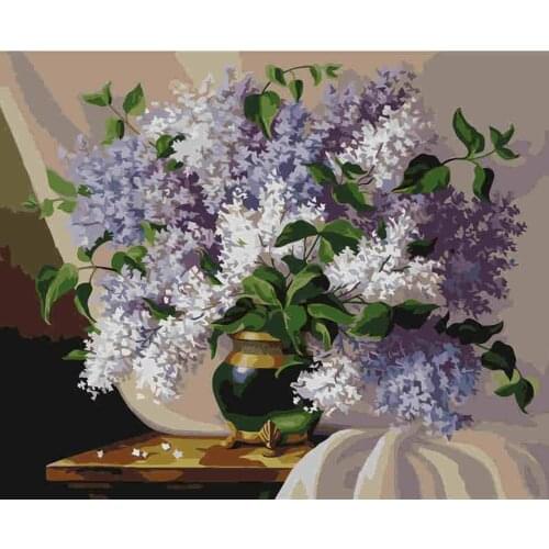 Schilderen Door Numbers Diy Stad Flower Room Wall Art Ingelijste Olieverf Voor Volwassenen Home Decoratie Color By Number Gift