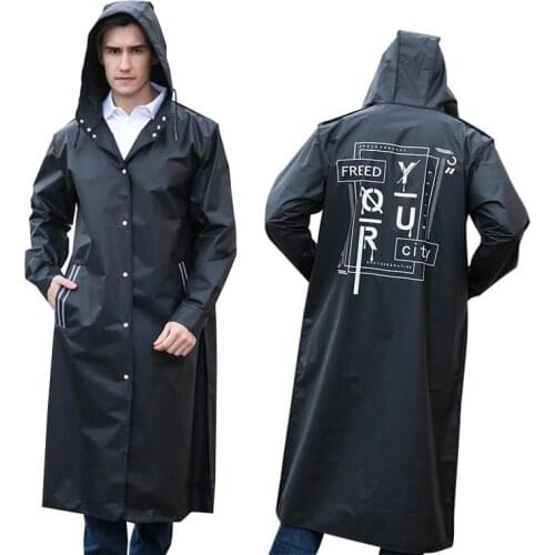 2019 hot sale The New Adult Men Women Long EVA Thick Rainwear Universal Rain Coat Waterproof Poncho Hiking Tour Raincoat Hooded