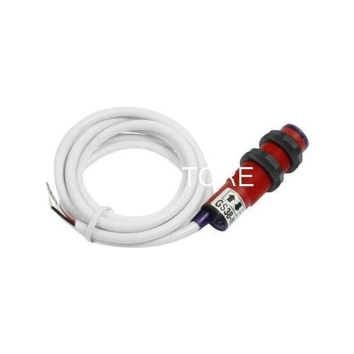 GS38-N DC 10-30V 200mA 3-wire NPN NO Detecting Distance 10mm Photoelectric Sensor Switch Detector 18mm Diameter