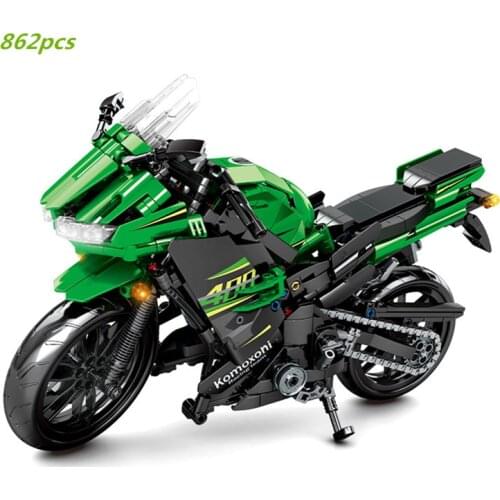 City High-tech Car Kawasakies Motorcycle Building Blocks Sets Bricks Creator Classic Motorbike Model Kids Toys For Children Gift