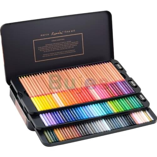 Marco Renoir 120 Colors Professional Oil Color Pencil 12/24/48/72/100/120 Art Set drawing sketch Colour colored pencils