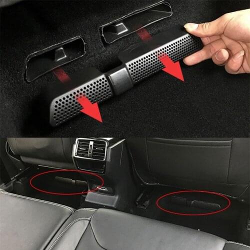 2PCS Car Air Outlet Cover For VW Tiguan Mk2 Allspace 2016 2017 Back Seat Under Car Rear Seat Air Conditioning Vent Cover Net