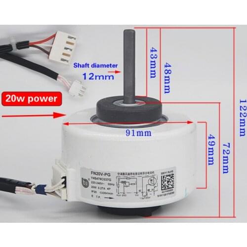 Air conditioner internal motor FN20V-PG Y4S476C037G fan motor reverse rotation 20w