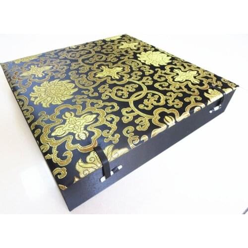 Cotton Filled Large 9 Grid Slot Wooden Mens Jewelry Watch Storage Box High End Silk Brocade Stone Collection Box Christmas Gift