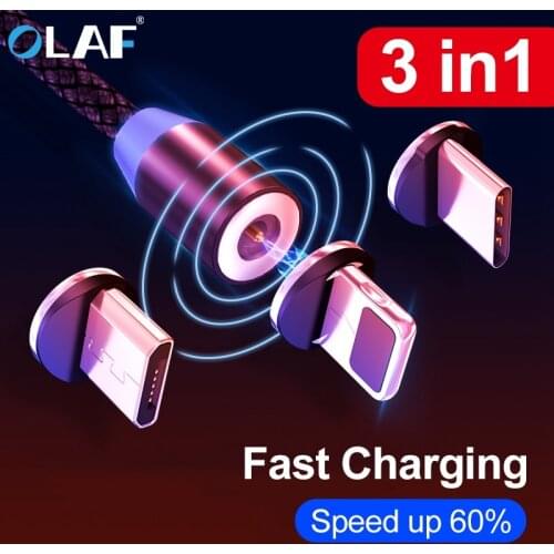 Olaf 1M 2M Magnetic Cable Micro usb Type C Fast Charging Microusb Type-C Magnet Charger Wire usb c For iphone X Xr Xs usb cable