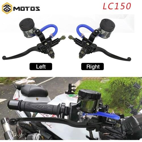 ZS MOTOS 22cm Motorcycle Master Cylinder Levers Brake Pump Clutch Handles Handlebar Lever Reservoir Set For Yamaha LC150