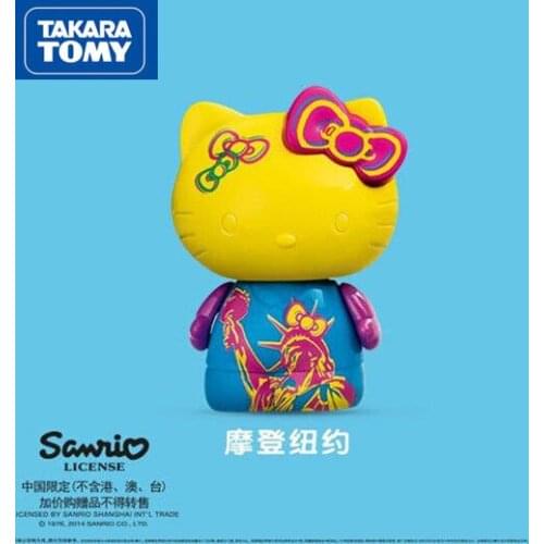 Takara Tomy Hellokitty Cartoon Cute Creative Personality Painted Traveler Suitcase Full Set of Dolls for Children