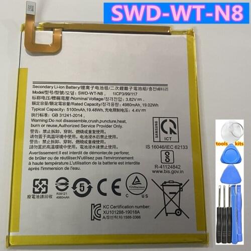 New Original SWD-WT-N8 Tablet Battery For Samsung Galaxy Tab A T295 T290 Genuine Replacement Tablet Battery 5100mAh