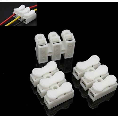 1000PCS CH-3 Spring Wire Connectors Electrical Cable Clamp Terminal Block Connector LED Strip Light Quick Wire Connecting