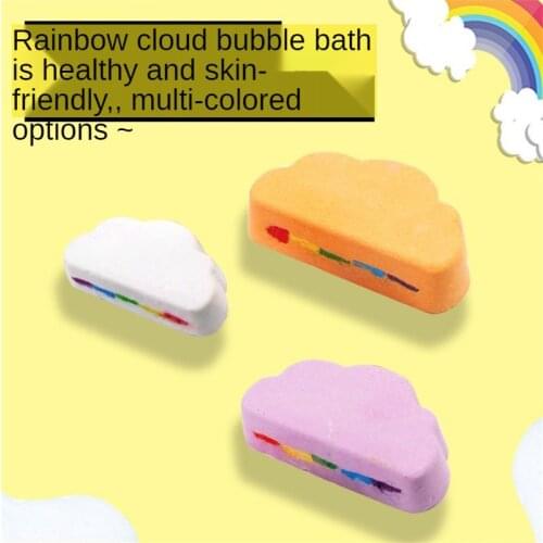 Rainbow Soap Cloud Bath Salt Moisturizing Exfoliating Cleaning Body Skin Bubble Bath Bombs Multicolor For Baby