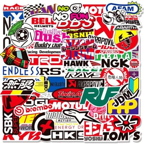 10/30/50/100PCS JDM Racing Car Modification Stickers Graffiti for Motorcycle Bike Skateboard Helmet Laptop Luggage Decals Toys