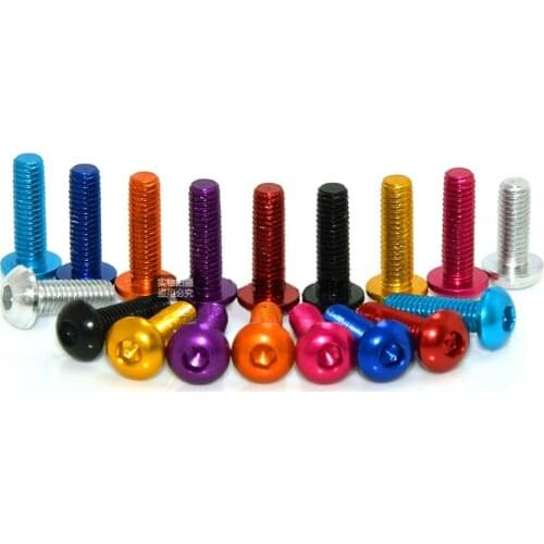 10PCS M3*8/14/16/color 7075 hexagon countersunk head screws with aluminum round head