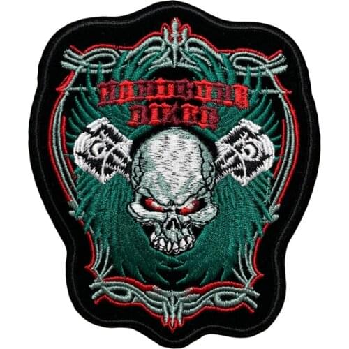 Factory Customized Embroidered DIY Punk Crossbone Sew on Iron On Patch Badge Clothes Fabric Applique patch Any size Any design