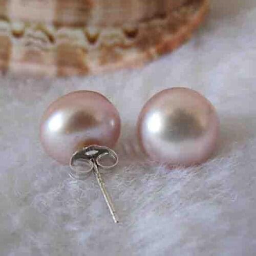 New Arrival Favorite Pearl Earrings 11mm Lavender Freshwater Pearl S925 Sterling Silver Stud Earring Fine Jewelry Nice Lady Gift
