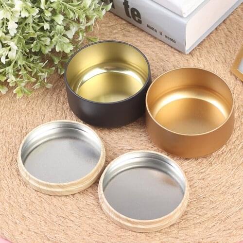 Candle Jars Candle Box Tinplate Can Wood Grain Lids Cosmetic Pot Containers