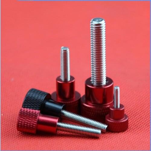 1pcs M6 diameter 12mm aluminum alloy handle stainless steel hand screw high head knurling hand screws 35mm-60mm length