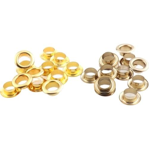 100sets Metal Gold Light Gold Color Eyelets Grommets for Leather Craft Shoe Belt Cap Bag Tag Clothes Backpack DIY Accessories