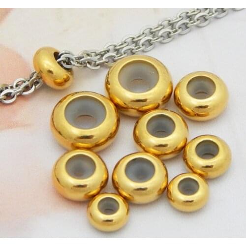 20pcs Stainless Steel spacer bead Positioning Beads 6/7/8/9/10mm Rubber Spacer Bead Fits for DIY Bracelets Jewelry Findings