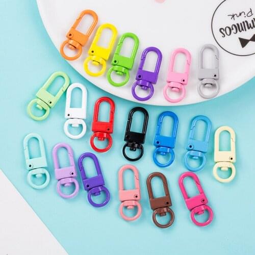 20PCS Metal Lobster Clasp Clips Key Chain Ring 19 Colour Bag Car Keychain DIYJewelry Accessories Key Hooks Hook Up Base Findings