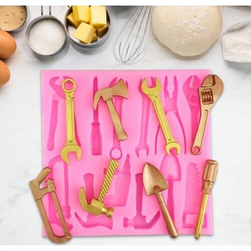 3D Construction Tools Fondant Silicone Mold Fondant Craft Cake Candy Chocolate Sugarcraft Ice Pastry Baking Tool Mould Soap Mold