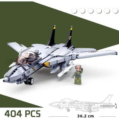 404 pcs USA f14 tie fighter jet plane F-15 Eagle building Blocks toy fighter Army ww2 soldier doll model kit Airplane