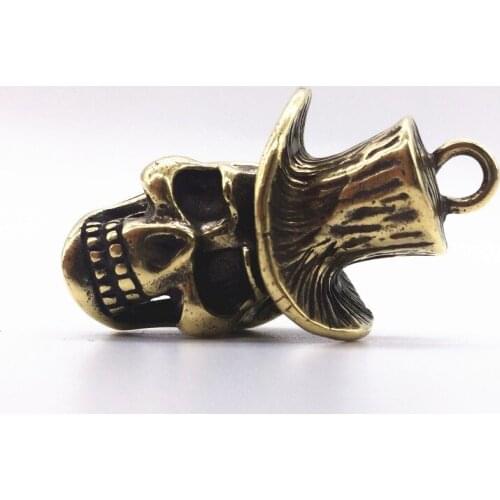 42 * 20MM Brass Hat Skull Knife Beads Hangs Pendant Rope Copper Knife Fall Rope EDC Outdoors Knife Pendant Accessories Equipment