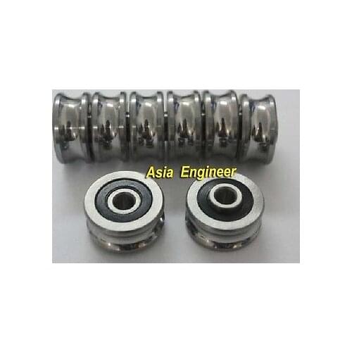 5Pcs SG10 U Groove 4x13x6mm Sealed Ball Track Guide Bearing