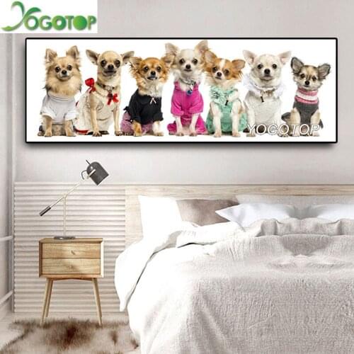 Large size diy Diamond Painting animals-Dogs Chihuahua Custom Photo Diamond Embroidery Square Round Drill Home Decor pet YY2668