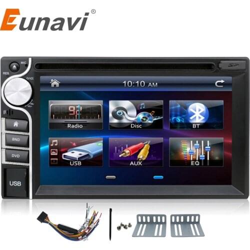 Eunavi new 2 DIN Car DVD Player Double 2din car radio stereo In Dash MP3 Head Unit CD Camera parking HD TV Video Audio usb bt