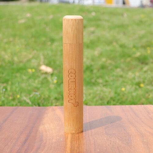 COURNOT Natural Bamboo Airtight Storage Container Stash Jar 46ML /57ML Volume Smell-Proof Stash Jar For Herb or Tobacco