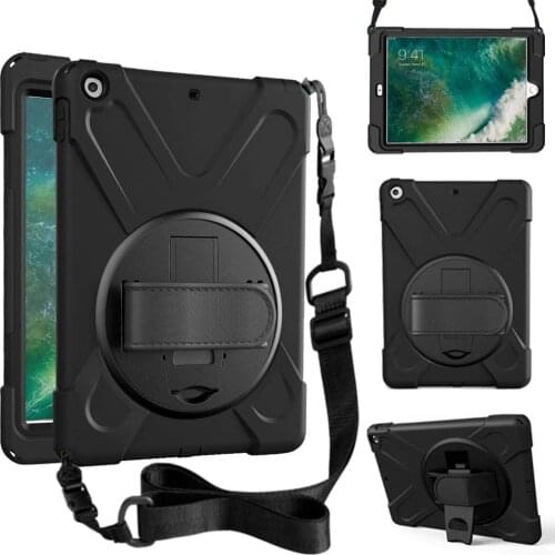 Case for iPad 10.2 8th 7th Gen Air 1 2 3 4 Pro 10.5 9.7 Mini 5 6 Heavy Duty Shockproof Kid Cover Kickstand Handle Shoulder Strap