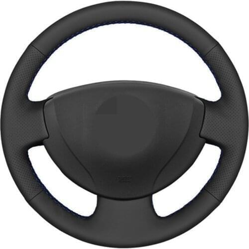 Car Steering Wheel Cover Black Artificial Leather For Renault Logan 1 Sandero Symbol Clio Twingo Lada Largus Nissan Almera G15