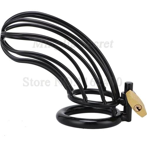 Black Stainless Steel Male Chastity Device with Lock,Cock Cage,Chastity Belt,Penis Rings,Fetish Slave BDSM Sex Toys For Men