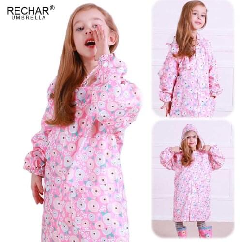 2018 Waterproof Nylon Rain Coat Animal Print Boy Children Girls Windproof Poncho Kindergarten Student Baby Raincoat