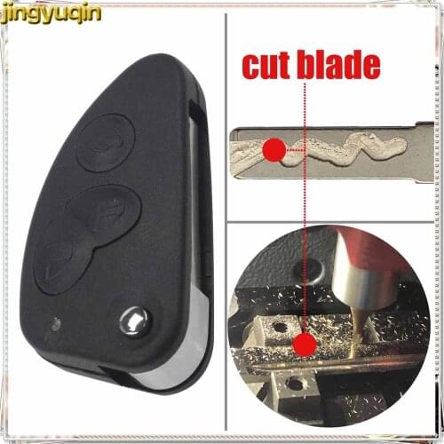 Jingyuqin Uncut/Cut Blade 3 Buttons Flip Folding Remote Car Key Case Shell Fob for Alfa Romeo 147 156 166 GT