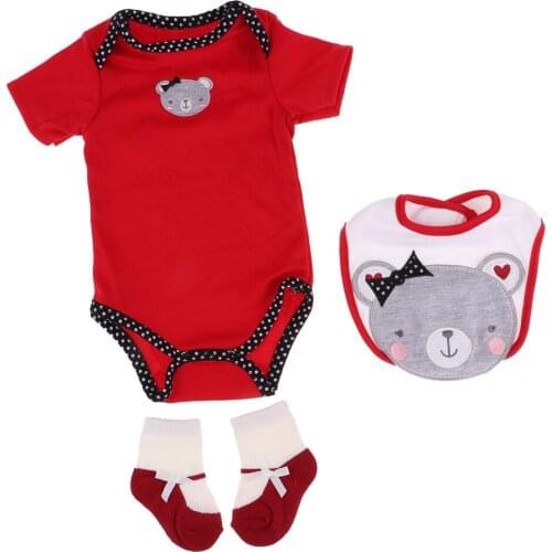 Fashion Doll Outfits Girl Accessories for 20''- 22'' Realistic Reborn Girl Doll Jumpsuit with Socks Neckerchief