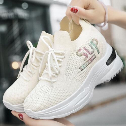 Summer Casual Sneakers For Women White Chunky Trainers Ladies Wedge Heel Sneakers Buffalo Aesthetic Shoes Female Luxury Sneakers