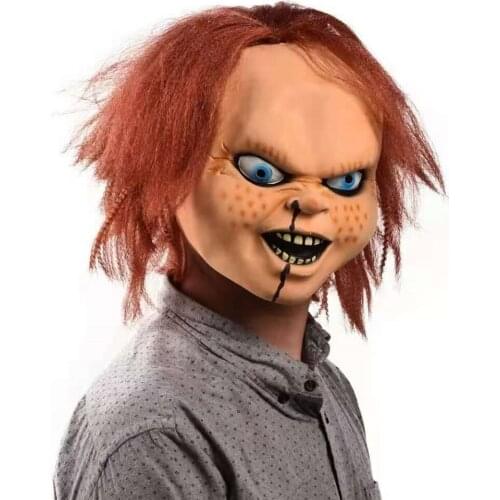 Full Overhead Chucky Costume Latex Mask Adult Mens Fancy Dress Costume Accessory Halloween Props