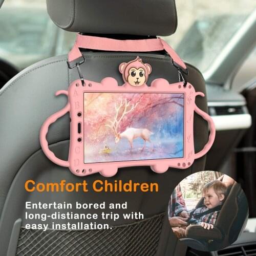 Cartoon Silicone Case For Samsung T290 T295 T510 T515 T307 T307U T500 T505 For Kids Stand Protective Cover with Shoulder Strap