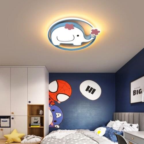 New LED Ceiling Lights Cute Elephant For Boys And Girls Room Bedroom Loft Nursery Surface Mounted Acrylic Indoor Lighting Lamps