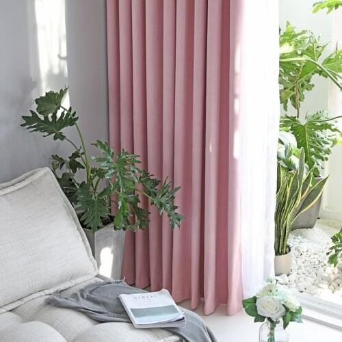 Chicity Solid Home Decor Curtains For Living room Soft Blackout curtain for bedroom Faux linen curtain for kitchen Customized