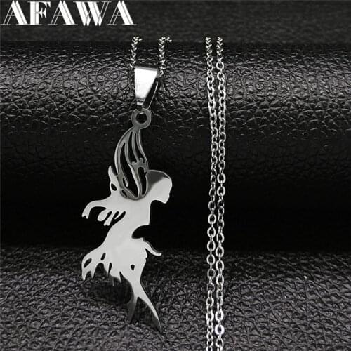 Elves Stainless Steel Necklace Pendant for Women/Men Silver Color Chain Necklace Jewelry collar acero inoxidable NXS02