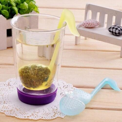 1pc Hot Sale Musical Note Shaped Plastic Spoon Tea Strainer Teaspoon Infuser Filter