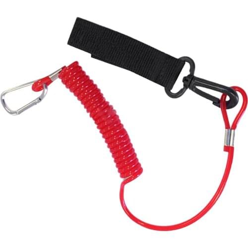 Prettyia Kayak Paddle Leash Fishing Rod/Surf Ski Board Coiled Lanyard Clip