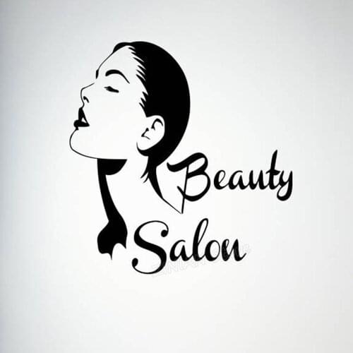 Professional Beauty Salon Sign Wall Window Stickers Woman Face Vinyl Decals Fashion Salon Poster Decoration Art Wallpaper A318