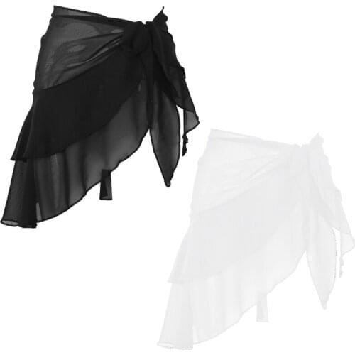 Chiffon Beach Cover up Sarong Multi Wear Ruffle swim suit Wrap for Women