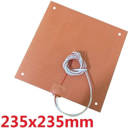 Silicone Heater 235mm x 235mm 350w@24v for Ender 3 3D Printer Build Plate HeatBed Heating Upgrade
