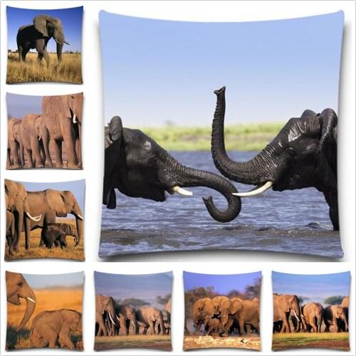 Modern minimalist Pillow Covers Artistic black and white Pillow cover For Sofa 5 size Personalized elephant Chair Pillow case