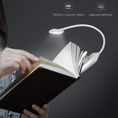 LED Book Light USB Led Rechargeable Mini Clip-On Desk Lamp Light Flexible Nightlight Reading Lamp for Travel Bedroom Book